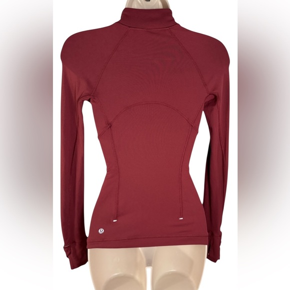 Lululemon Mulled Wine Red Its Rulu Run Half Zip Long Sleeve Top - Picture 3 of 4